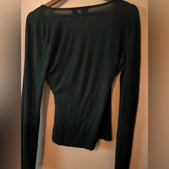 Armani exchange forest green deep v wrapped top size small - Picture 3 of 3